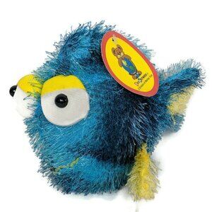 NWT Toy Network Blue Yellow Long Hair Fish Plush